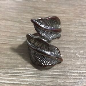 Silver and Copper Toned Leaf Ring